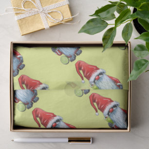 Papier Mousseline Nordic Nisse Gnome Gonk Avec Un Verre De Chaux