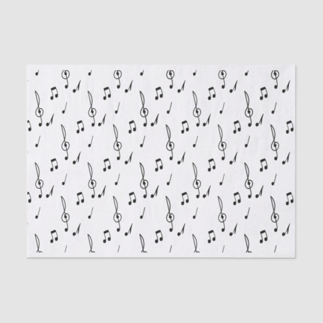 Papier Mousseline note de musique Motif Musique Thème Treble Clef (Recto)
