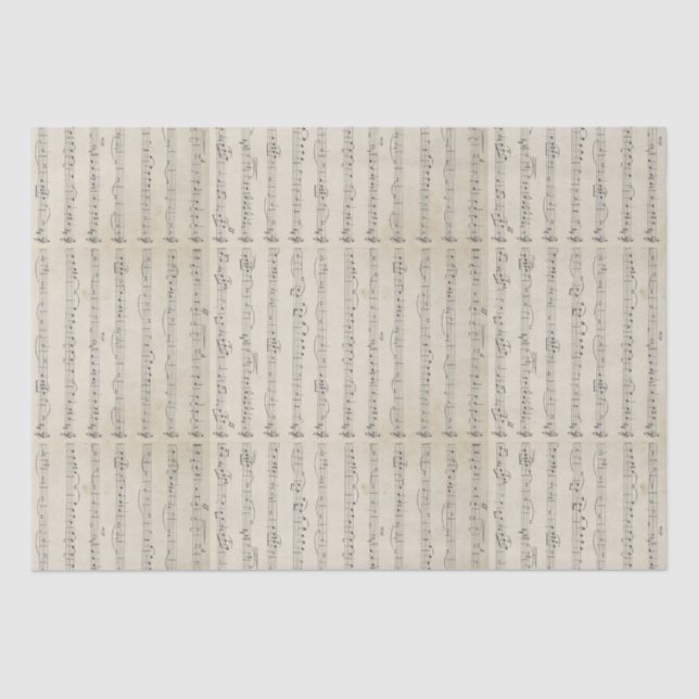 Papier Mousseline Note de musique vintage (Recto)