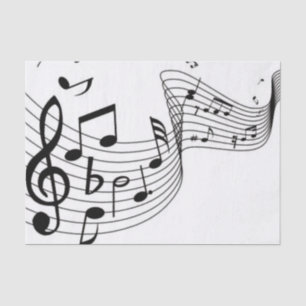 Papier Mousseline Notes de musique fantaisie
