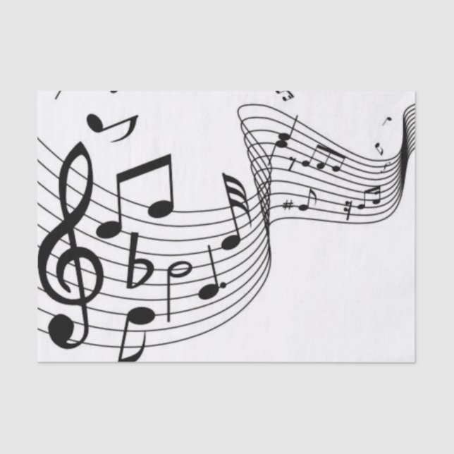 Papier Mousseline Notes de musique fantaisie (Recto)