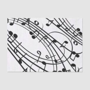 Papier Mousseline Notes de musique fantaisiste