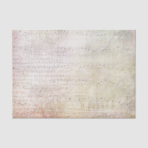 Papier Mousseline Notes musicales de style victorien et Fleurs défra