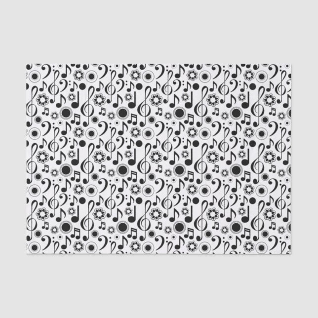 Papier Mousseline Notes musicales et Clefs (Recto)