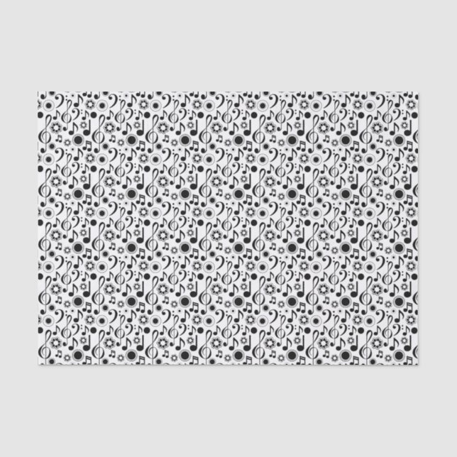 Papier Mousseline Notes musicales et Clefs (Recto)