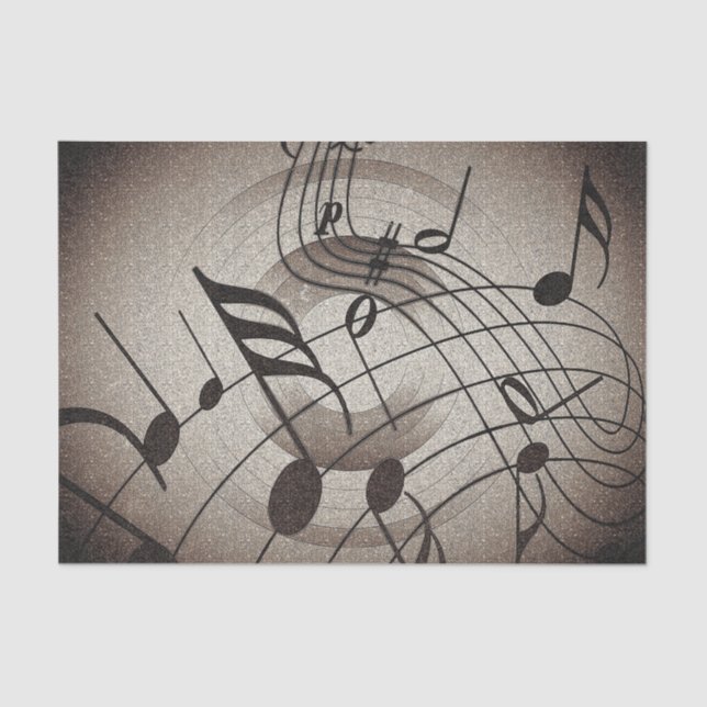 Papier Mousseline Notes musicales Musicien Découpage (Recto)