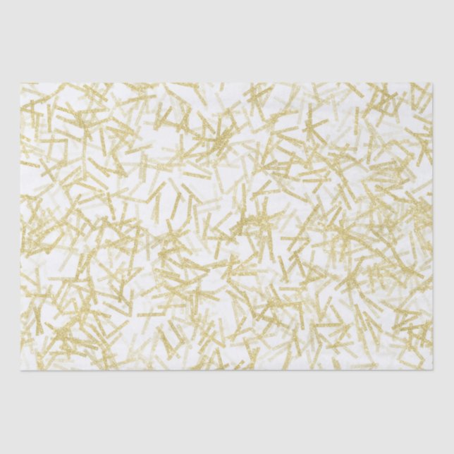 Papier Mousseline Notes musicales White Gold Confetti (Recto)