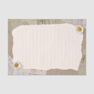 Papier Mousseline Notes Vintages Brown en beige