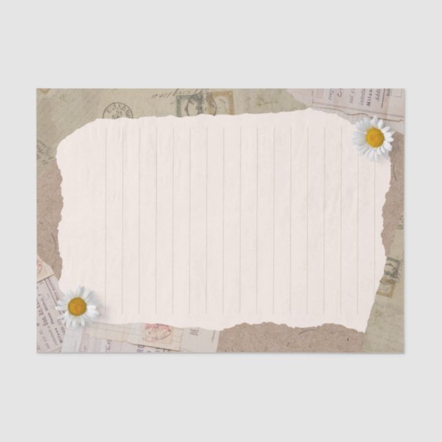 Papier Mousseline Notes Vintages Brown en beige (Recto)