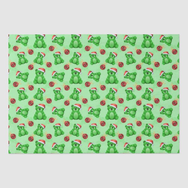 Papier Mousseline Nounours de Noël mignons (Recto)