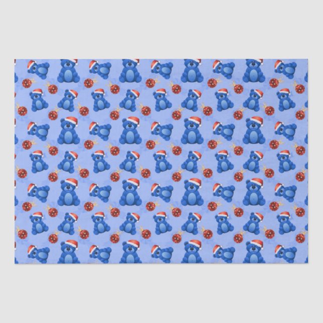 Papier Mousseline Nounours de Noël mignons (Recto)