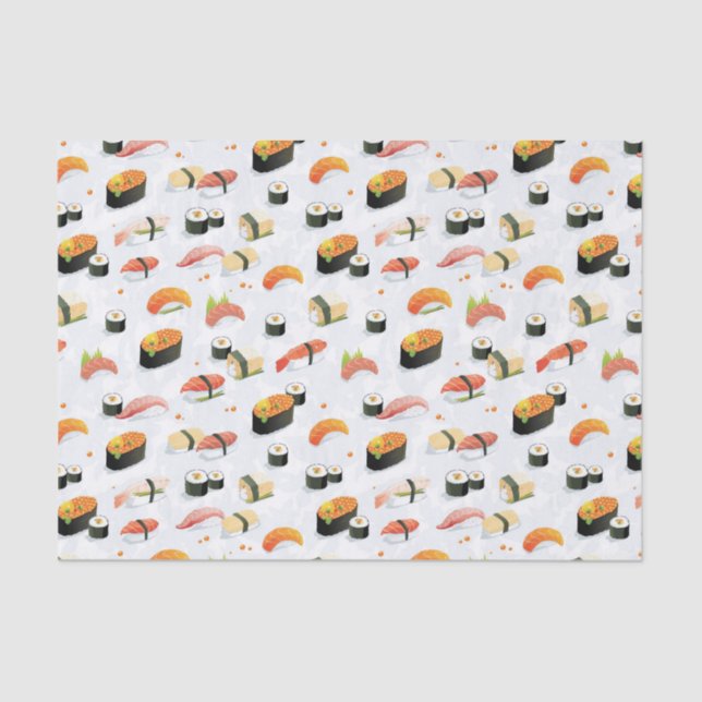 Papier Mousseline Nourriture japonaise :Sushi Motif (Recto)
