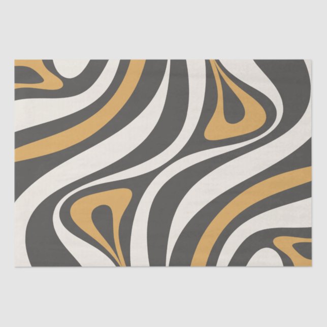 Papier Mousseline Nouveau Motif Abstrait Groove Retro (Recto)