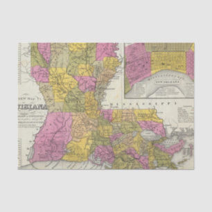 Papier Mousseline Nouvelle carte de la Louisiane 3