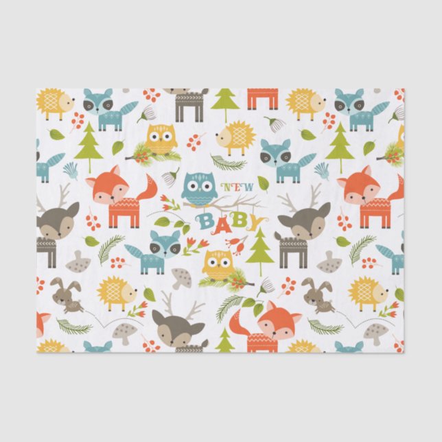 Papier Mousseline Nouvelle Typographie Bébé Avec De Bons Animaux En  (Recto)