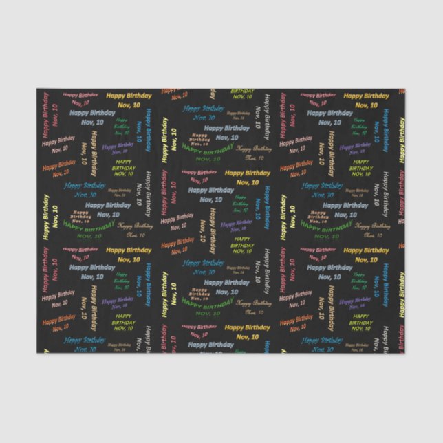 Papier Mousseline Novembre, 10 Anniversaire Tissue Paper (Recto)