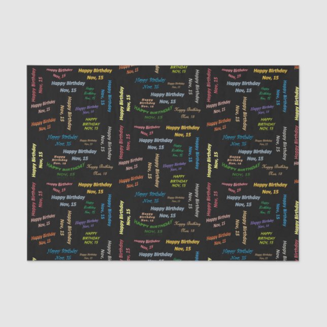 Papier Mousseline Novembre, 15 Anniversaire Tissue Paper (Recto)