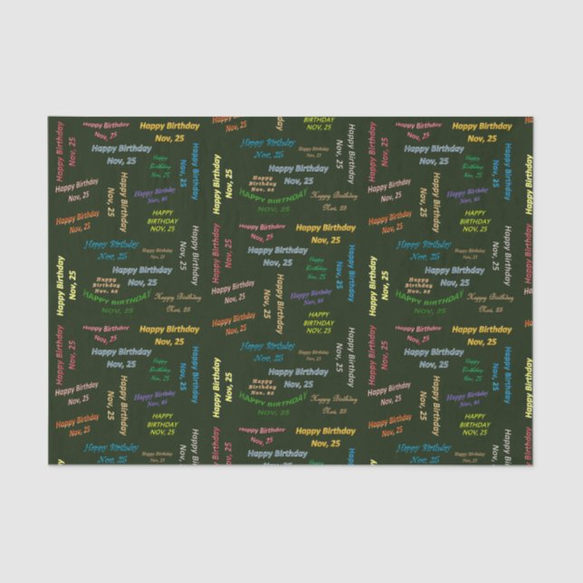 Papier Mousseline Novembre, 25 Anniversaire Tissue Paper (Recto)