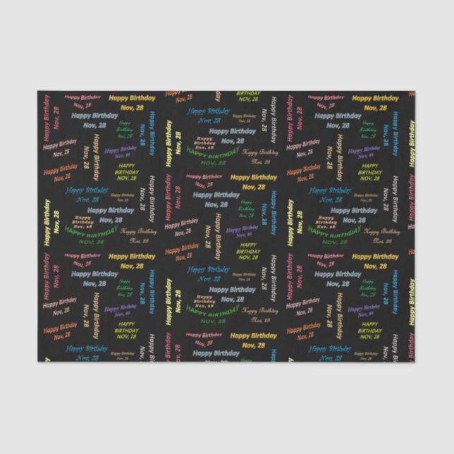 Papier Mousseline Novembre, 28 Anniversaire Tissue Paper (Recto)