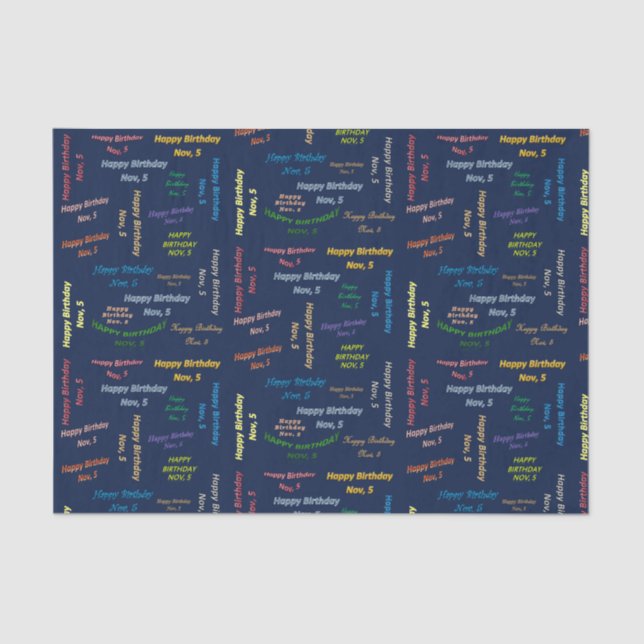 Papier Mousseline Novembre 5 Anniversaire Tissue Paper (Recto)