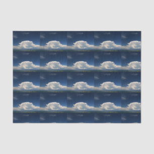 Papier Mousseline Nuage Blanc Puffé