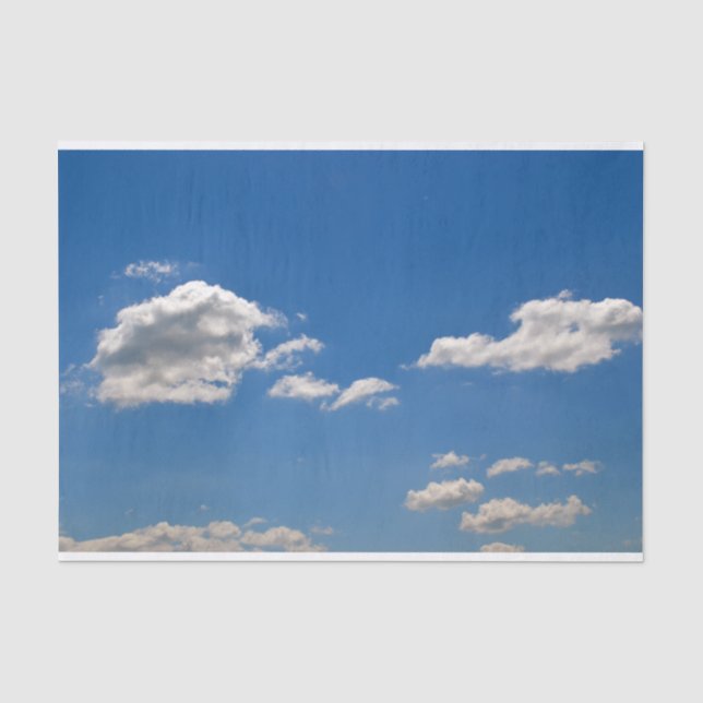 Papier Mousseline Nuages blancs sur ciel bleu (Recto)