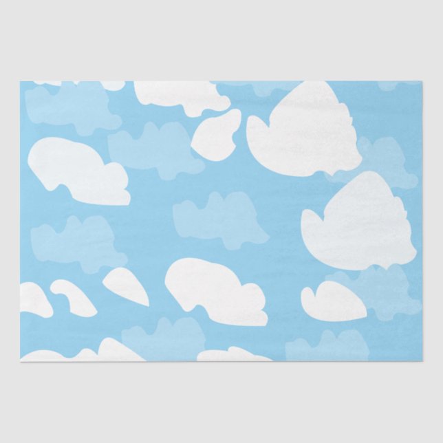 Papier Mousseline Nuages Ciel Bleu (Recto)