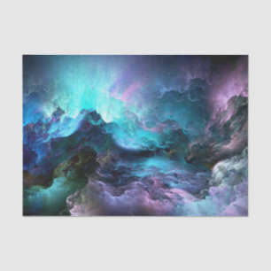 Papier Mousseline Nuages colorés à torsion - Papier Tissu