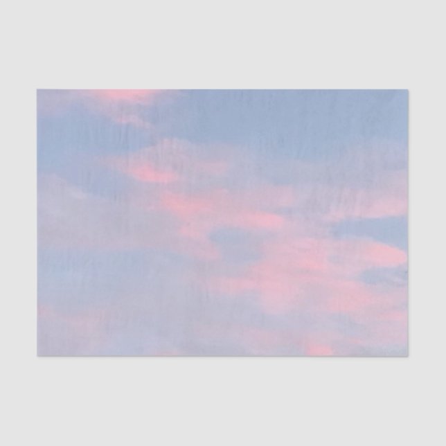 Papier Mousseline Nuages roses personnalisables (Recto)