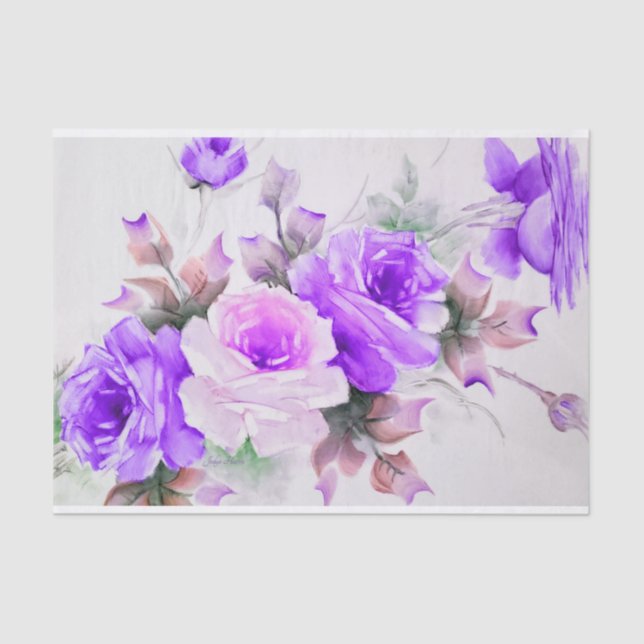 Papier Mousseline Nuances de papier tissus Roses violet (Recto)