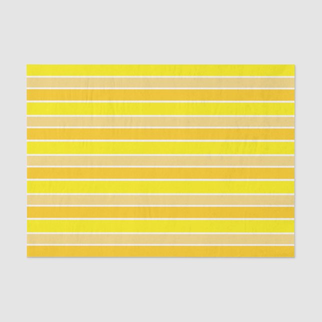 Papier Mousseline Nuances de rayures jaunes (Recto)