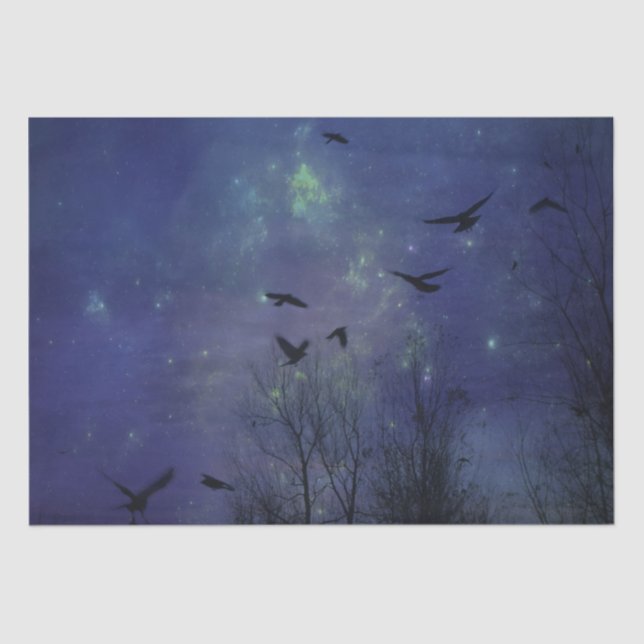 Papier Mousseline Nuit Bleue Chaotique (Recto)