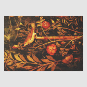 Papier Mousseline NUIT DE COLLECTION POMPEII AVEC ROSES, Rouge