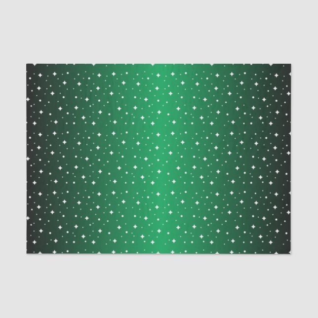 Papier Mousseline Nuit étoilée au vert brillant (Recto)