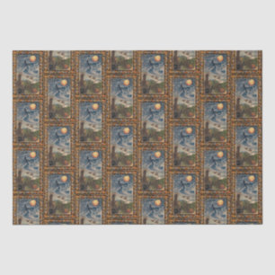 Papier Mousseline Nuit étoilée avec bordure d'automne Halloween