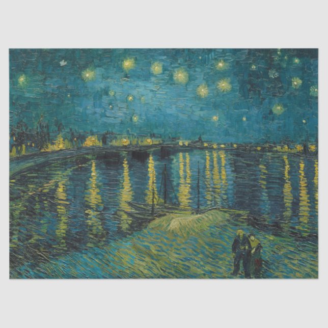 Papier Mousseline Nuit étoilée par Vincent van Gogh (Recto)