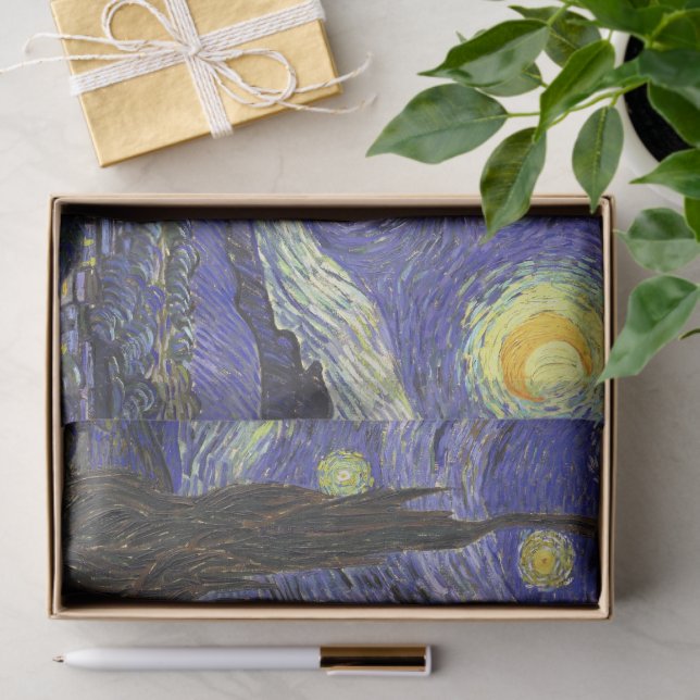 Papier Mousseline Nuit étoilée par Vincent van Gogh (Cadeau)