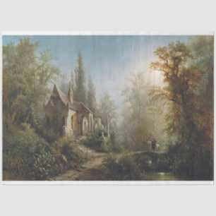 Papier Mousseline Nuit illuminée au-dessus de la chapelle de campagn