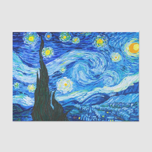 Papier Mousseline Nuit Van Gogh Starry (Recto)
