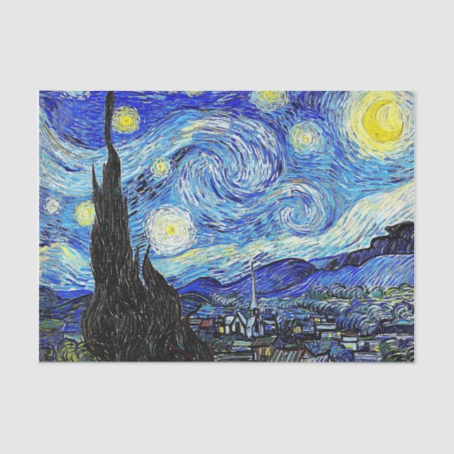 Papier Mousseline Nuit Van Gogh Starry (Recto)