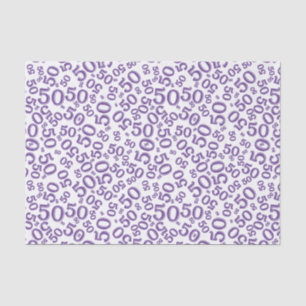 Papier Mousseline Numéro 50e anniversaire Motif violet et blanc