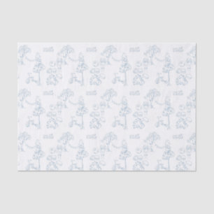 Papier Mousseline Nurserie Vintage Toile de Jouy Bleue