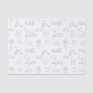 Papier Mousseline Nursery Vintage Toile de Jouy Bleue