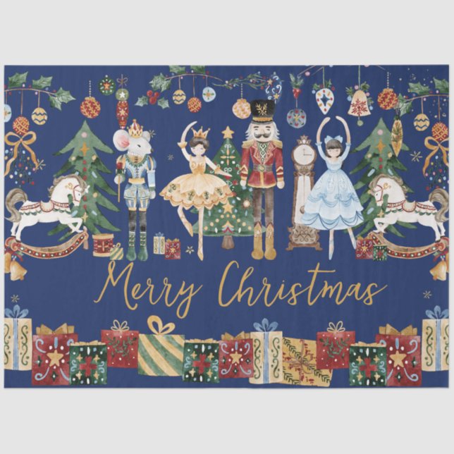 Papier Mousseline Nutcracker Christmas Ballet Aquarelle Vintage (Recto)