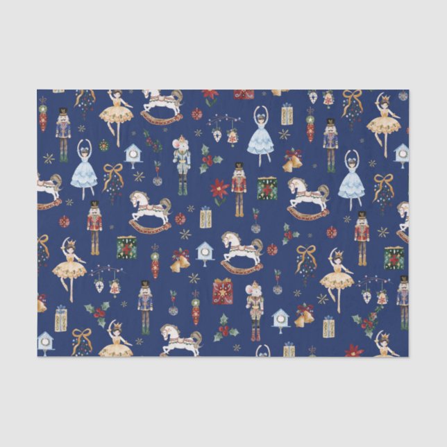 Papier Mousseline Nutcracker Christmas Ballet Aquarelle Vintage (Recto)