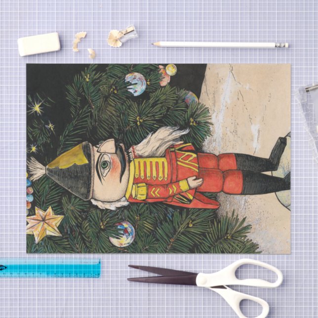 Papier Mousseline Nutcracker vintage sous l'arbre de Noël (Artisanat)