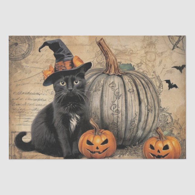 Papier Mousseline Objets éphémères vintage d'Halloween (Recto)