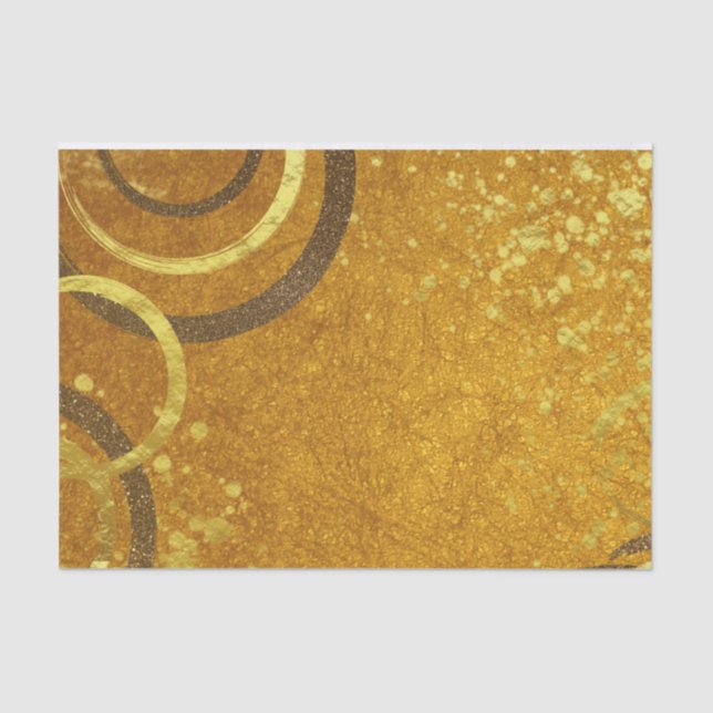 Papier Mousseline Ochre Brown Gold Parties scintillant Moderne Desig (Recto)