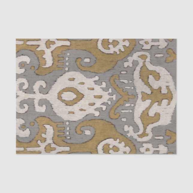 Papier Mousseline Ochre Ikat II (Recto)