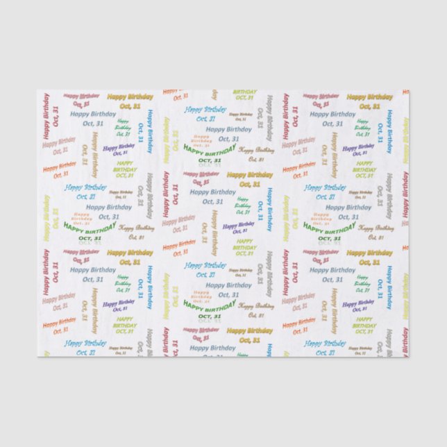 Papier Mousseline Octobre, 31 Anniversaire Tissue Paper (Recto)
